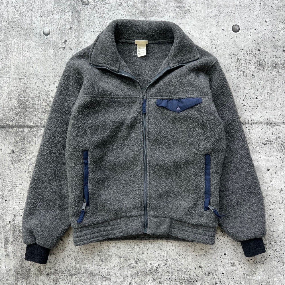 Vintage LL Bean Jacket Mens Small Gray Fleece Gorpcore Hiking Outdoors USA Made